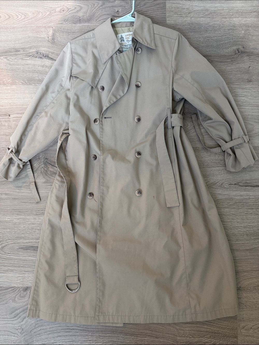 Vintage London Fog Double-Breasted Trench Coat - Khaki
